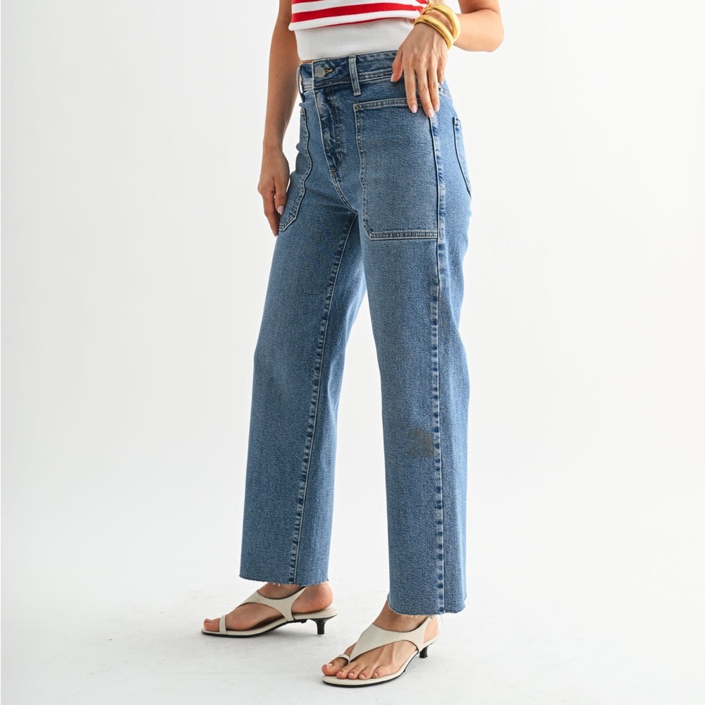 Just Black Denim The Nautical Wide Leg In Medium Denim - Picture 3 of 10